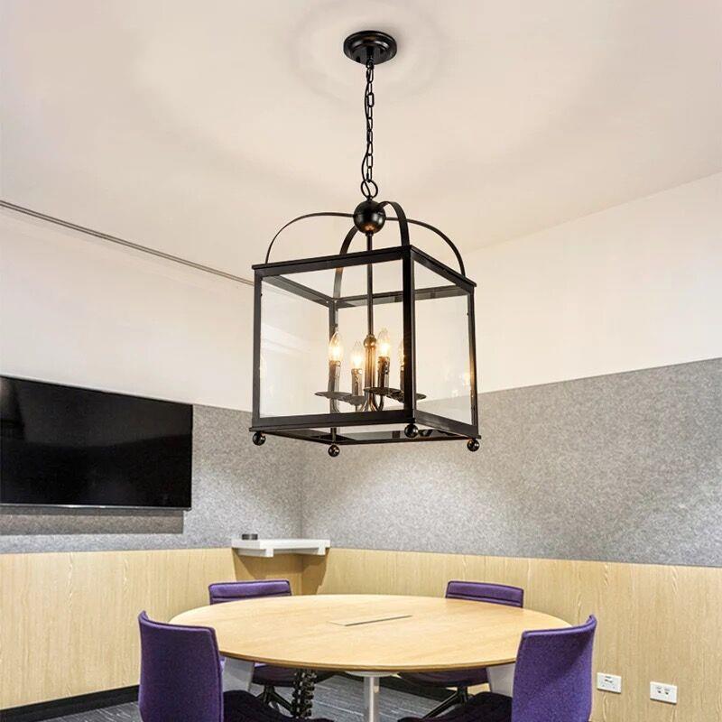 Retro style cage glass suspension lighting from China light fixture Manufacture factory 