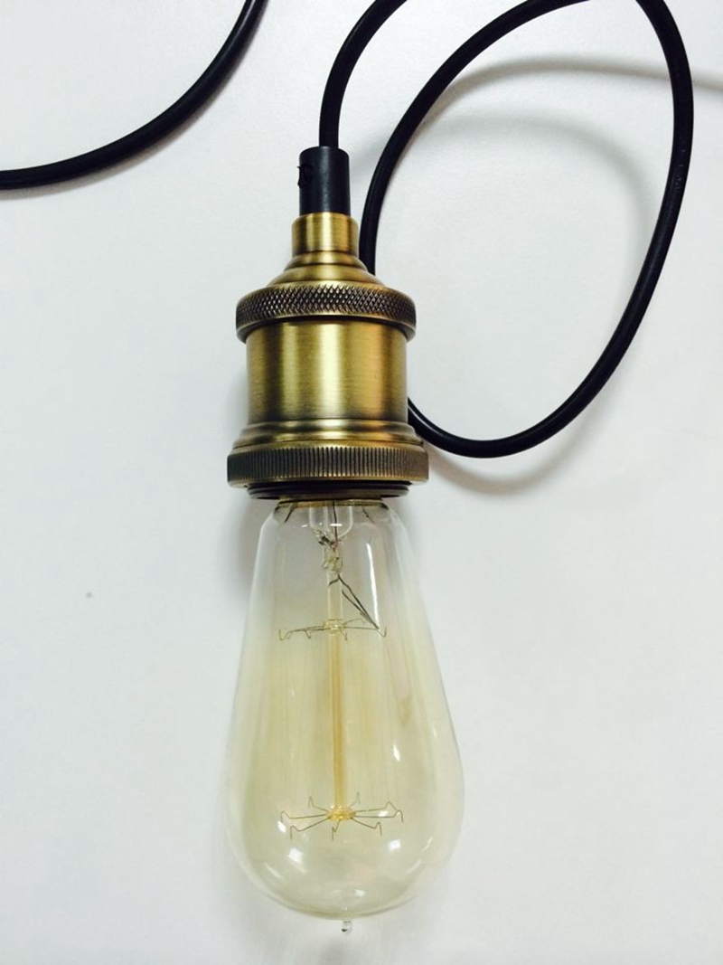 Industrial Loft Edison Glass Bulb Pendant Lamp socket Aluminum Lamp Holder 