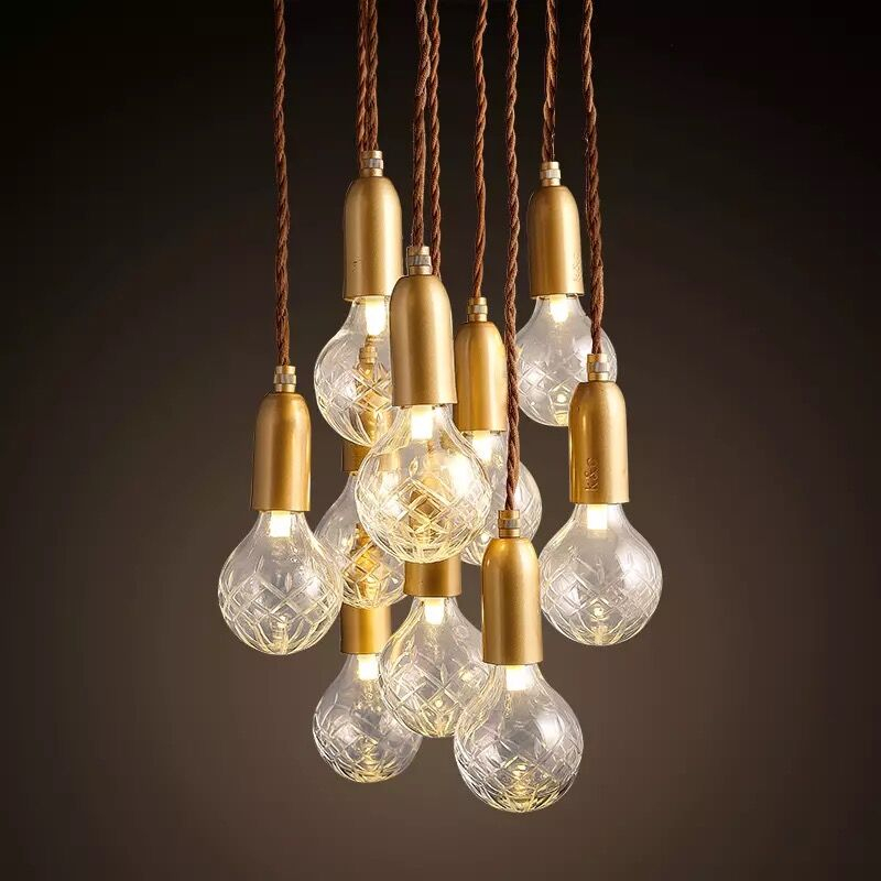 Elegant Carving glod glass suspension light fixture from china lighting manufacture factory