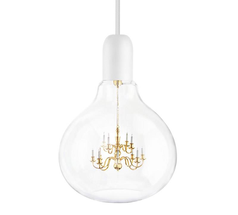 Mini King Chandelier inside glass bulb Makes for One Unusual Pendant Lamp （5069611）