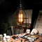 Modern Decoration Pendant Hanging Light Black White Red Colorful Iron Cage Hanging Lamp