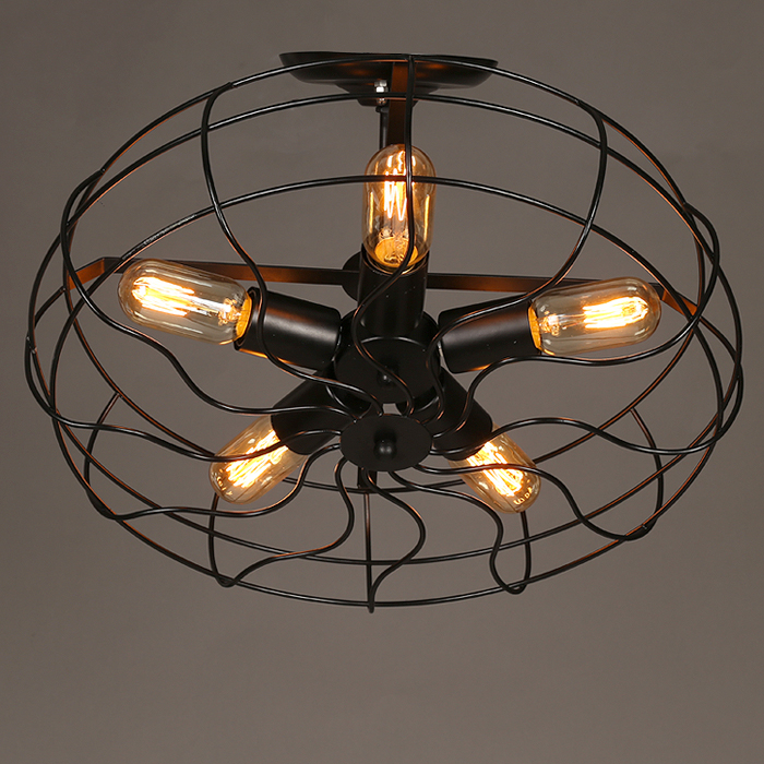 Industrial vintage rustic loft style fan shape ceiling chandelier lighting