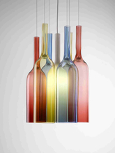 Contemporary Hanging Lighting Hand Blown Color Glass Beer Bottle Pendant Lamp for Bar (5025107)