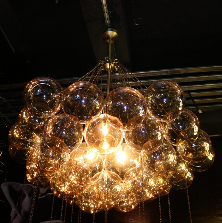 Stylish fashion dull polish glass bulb chandelier suspension lighting (50676)